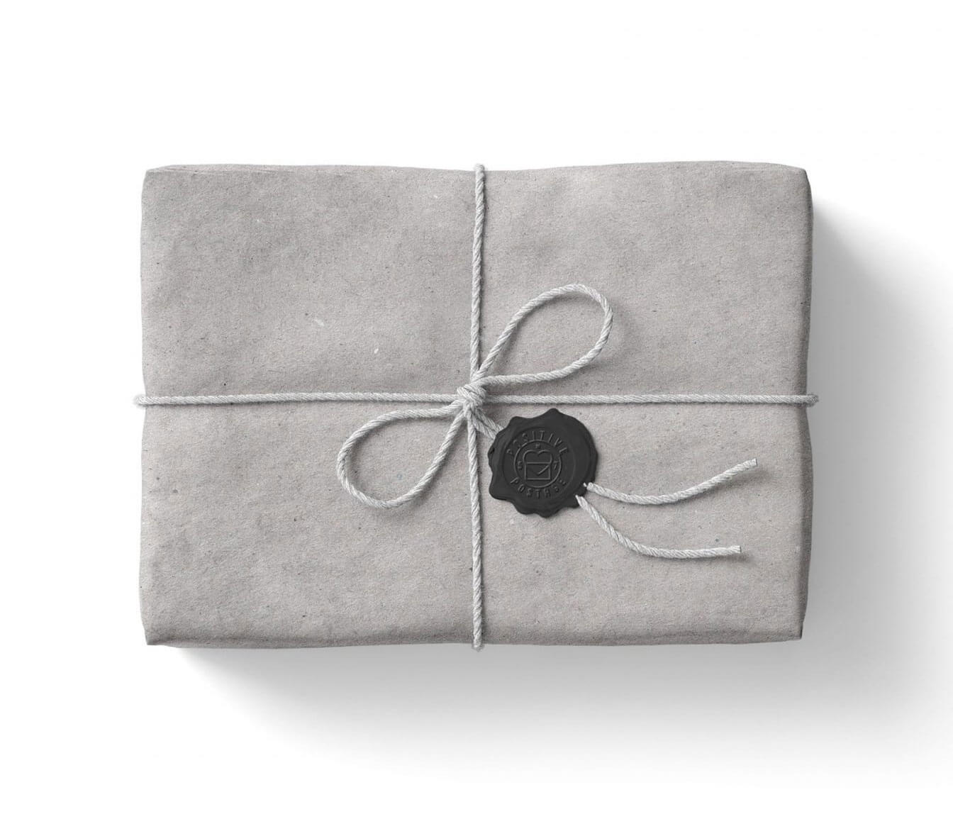 Top View of a Roped and Sealed Package Mockup