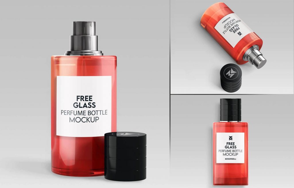 Free Glass Perfume Bottle Mockup