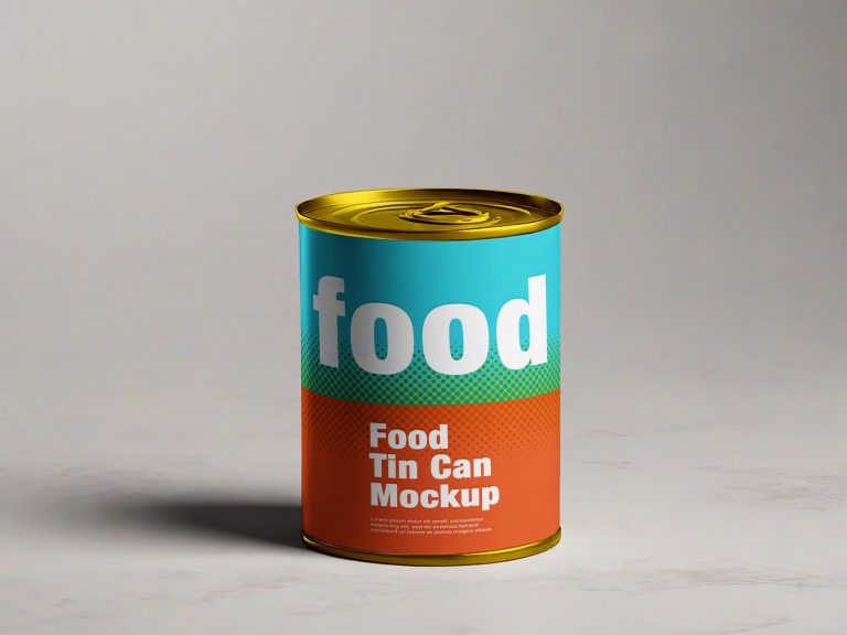 Food Tin Can Mockup PSD