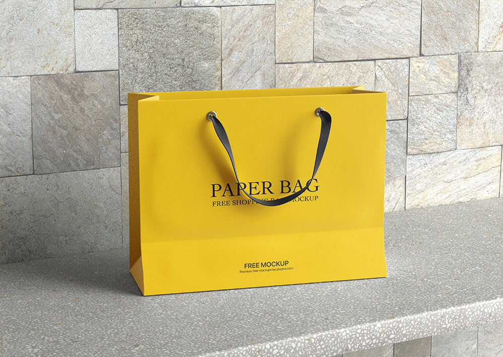 Free Recycled Paper Shopping Bag Mockup1