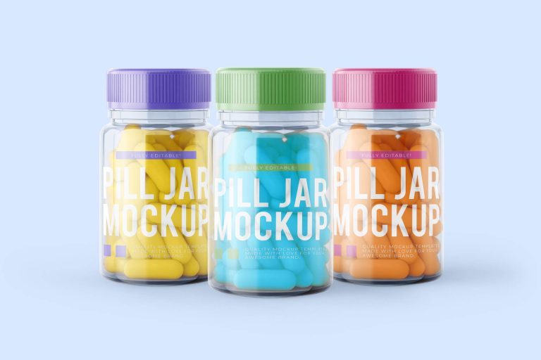 Glass Pill Bottle Mockup1