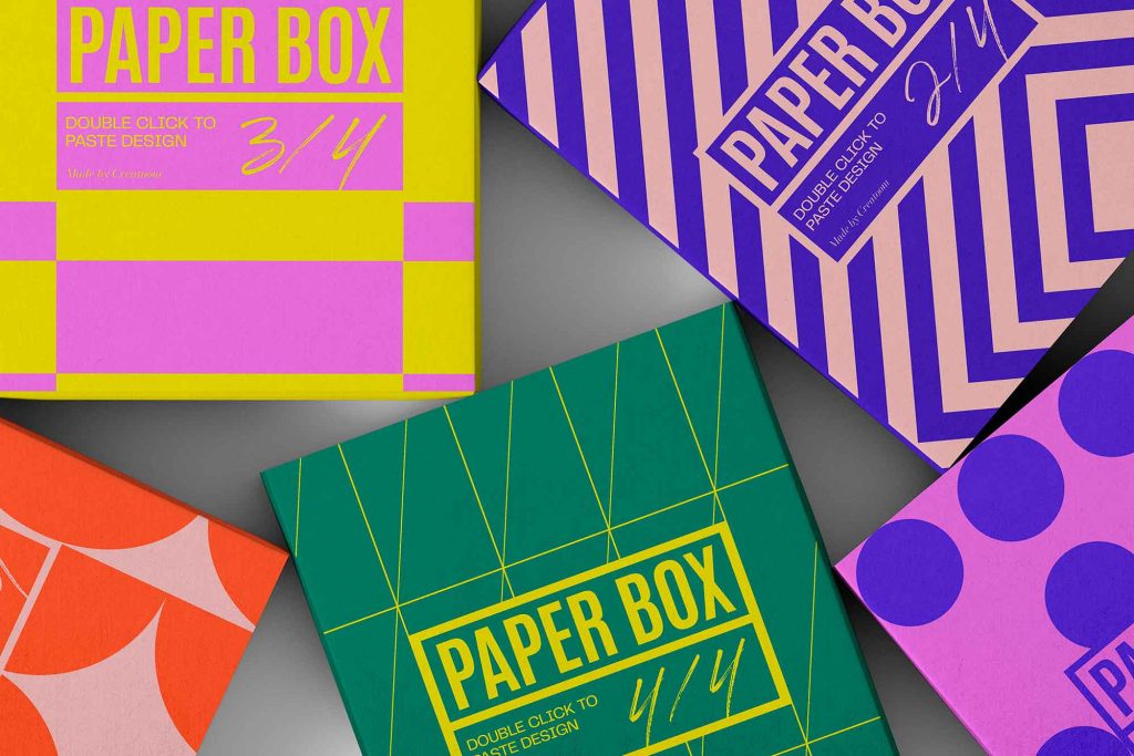 Top View Cardboard Boxes Mockup