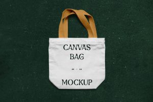 Free Laying Canvas Bag Mockup PSD
