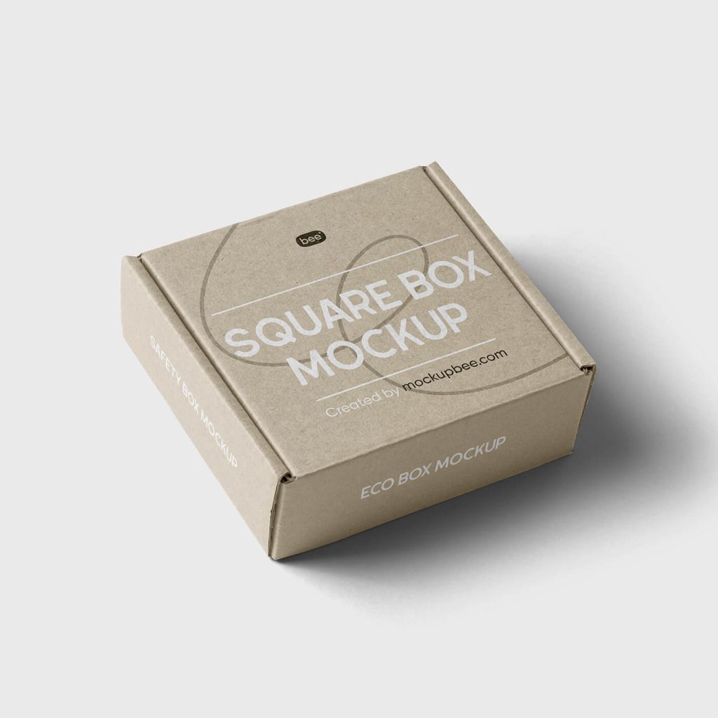 Free Perspective Square Box Mockup PSD