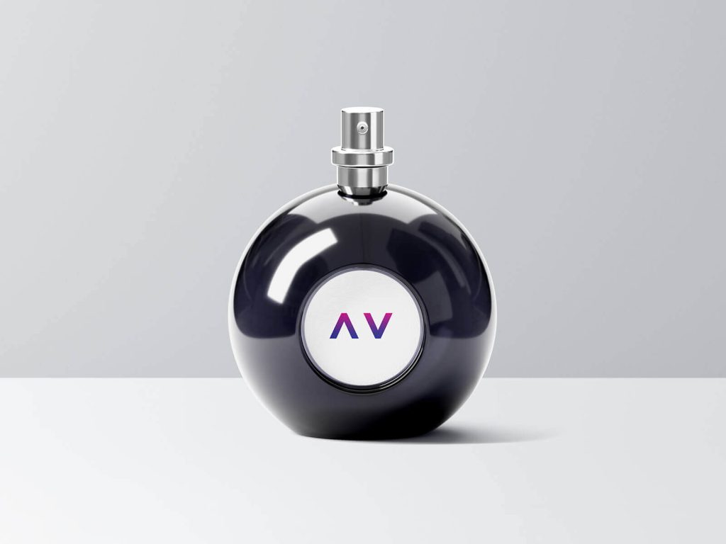 Free Round Perfume Bottle Mockup PSD