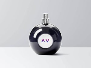 Free Round Perfume Bottle Mockup PSD