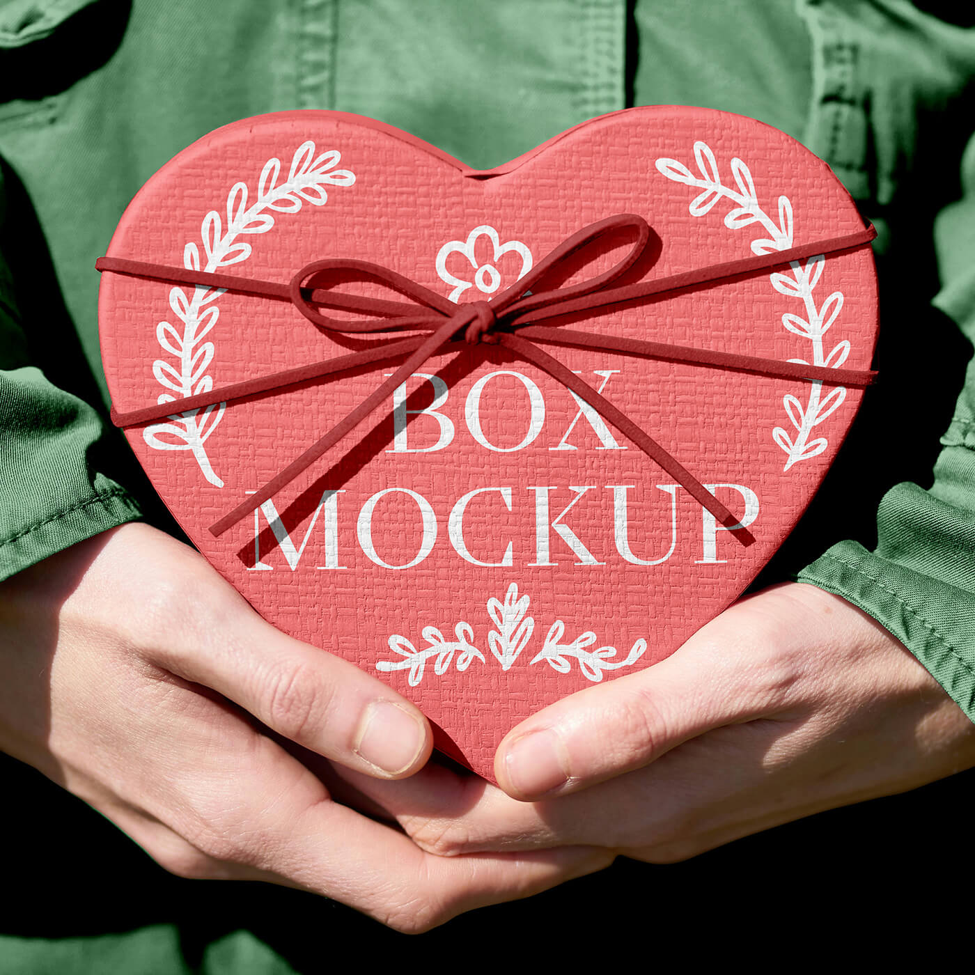 Free Valentines Heart Shaped Box Mockup
