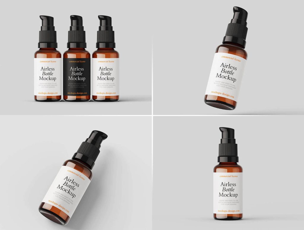 5 Free Airless Pump Bottle Mockup PSD Files