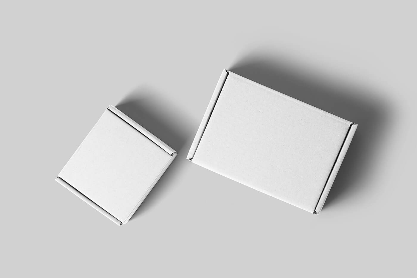 Free Top View Delivery Mailer Boxes Mockup PSD