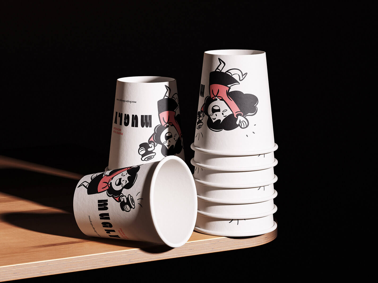 3 Free Disposable Paper Cup Mockup PSD Set3