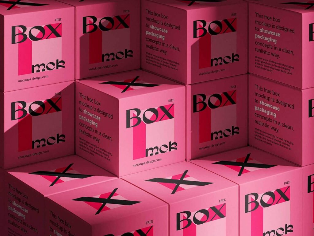 Free Stacked Boxes Mockup1