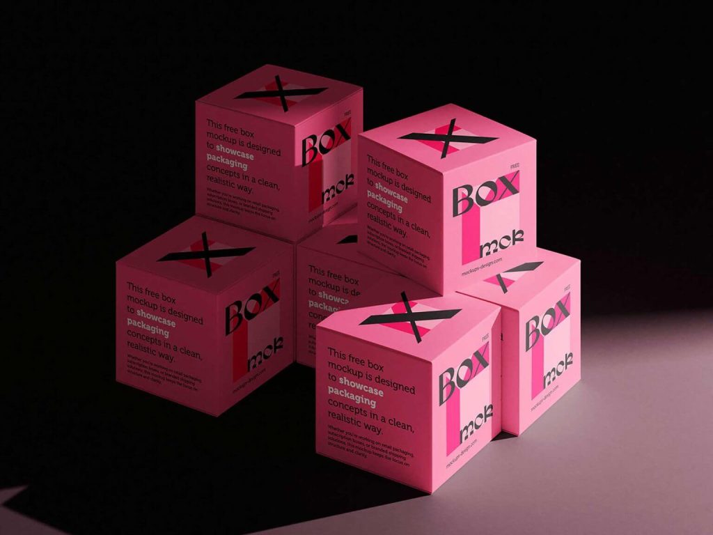 Free Stacked Boxes Mockup2