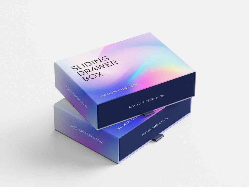 2 Sliding Drawer Box Mockup
