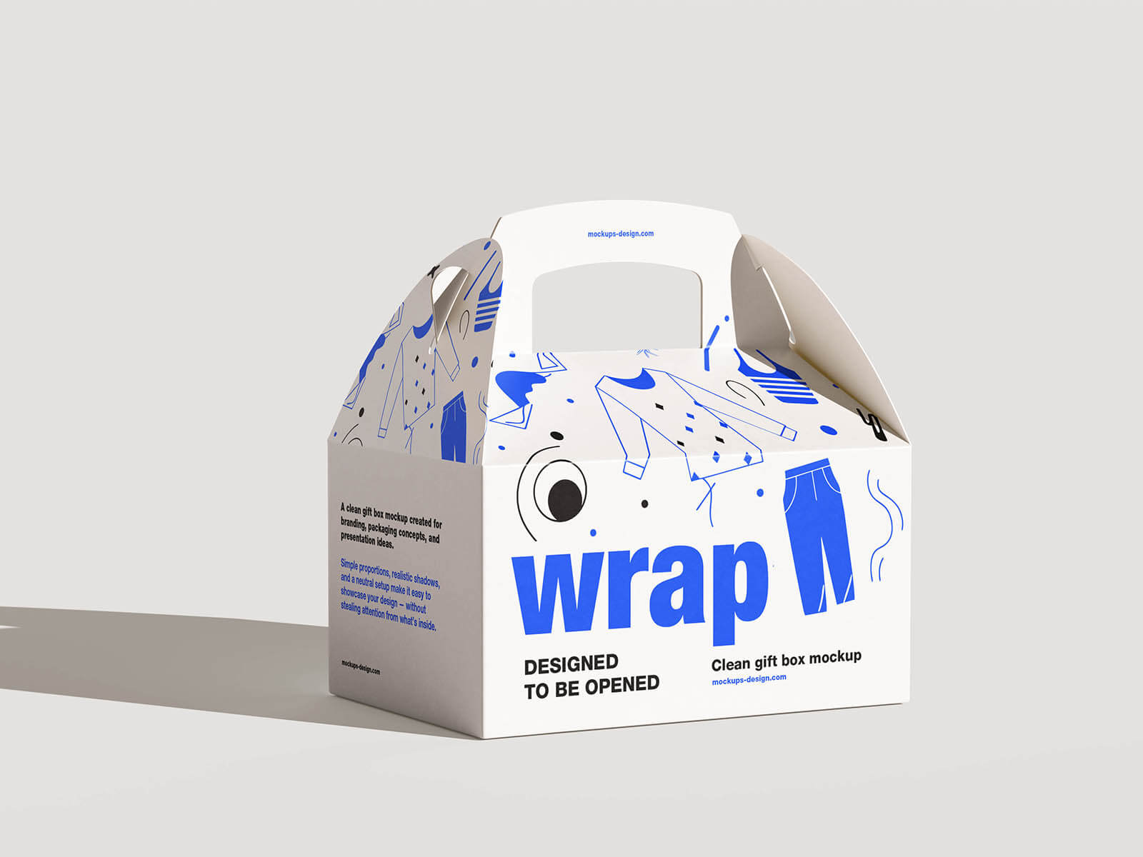 Free Take Away Gable Style Package Gift Box Mockup1