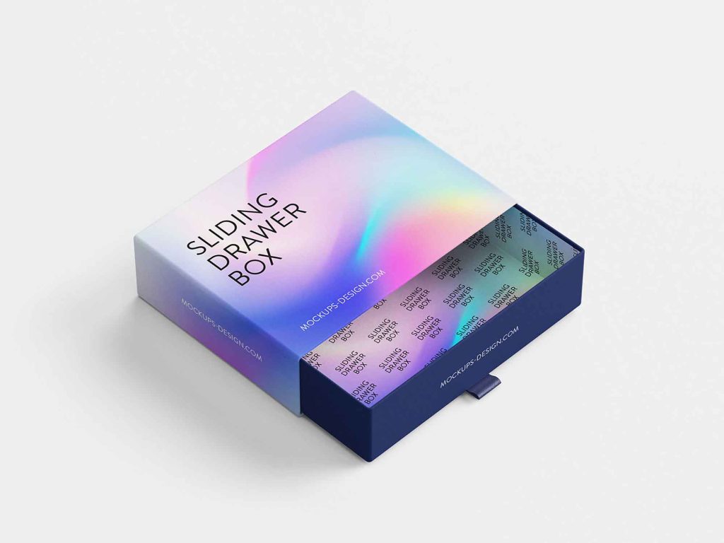 Open Sliding Drawer Box Mockup 2