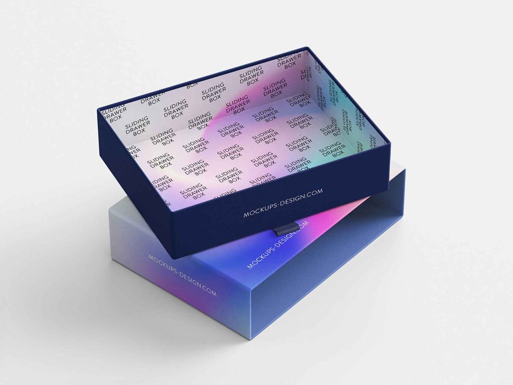 Open Sliding Drawer Box Mockup 4