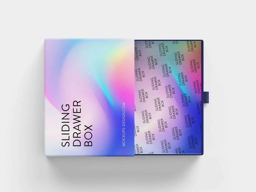 Sliding Drawer Box Mockup Topview