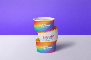 Free Ice Cream Cup Mockup Packaging Free