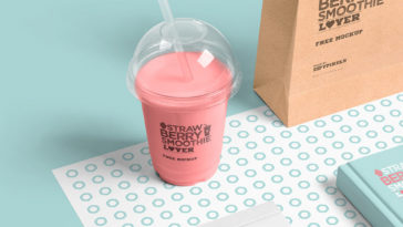 Tall Smoothie Cups PSD Mockup – Original Mockups