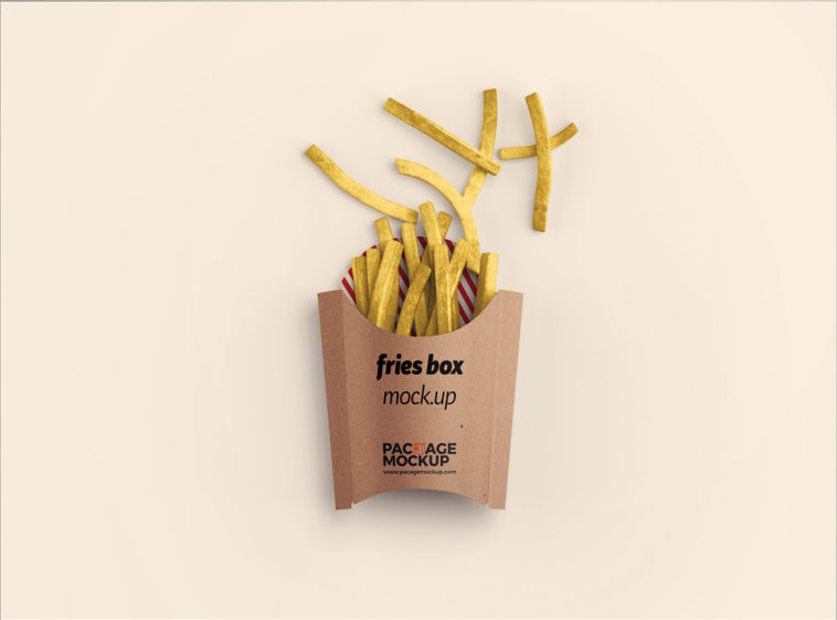 French Fries Box Mockup - Free Package Mockups