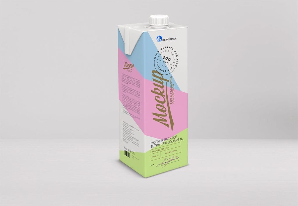 Milk Carton Box Mockup