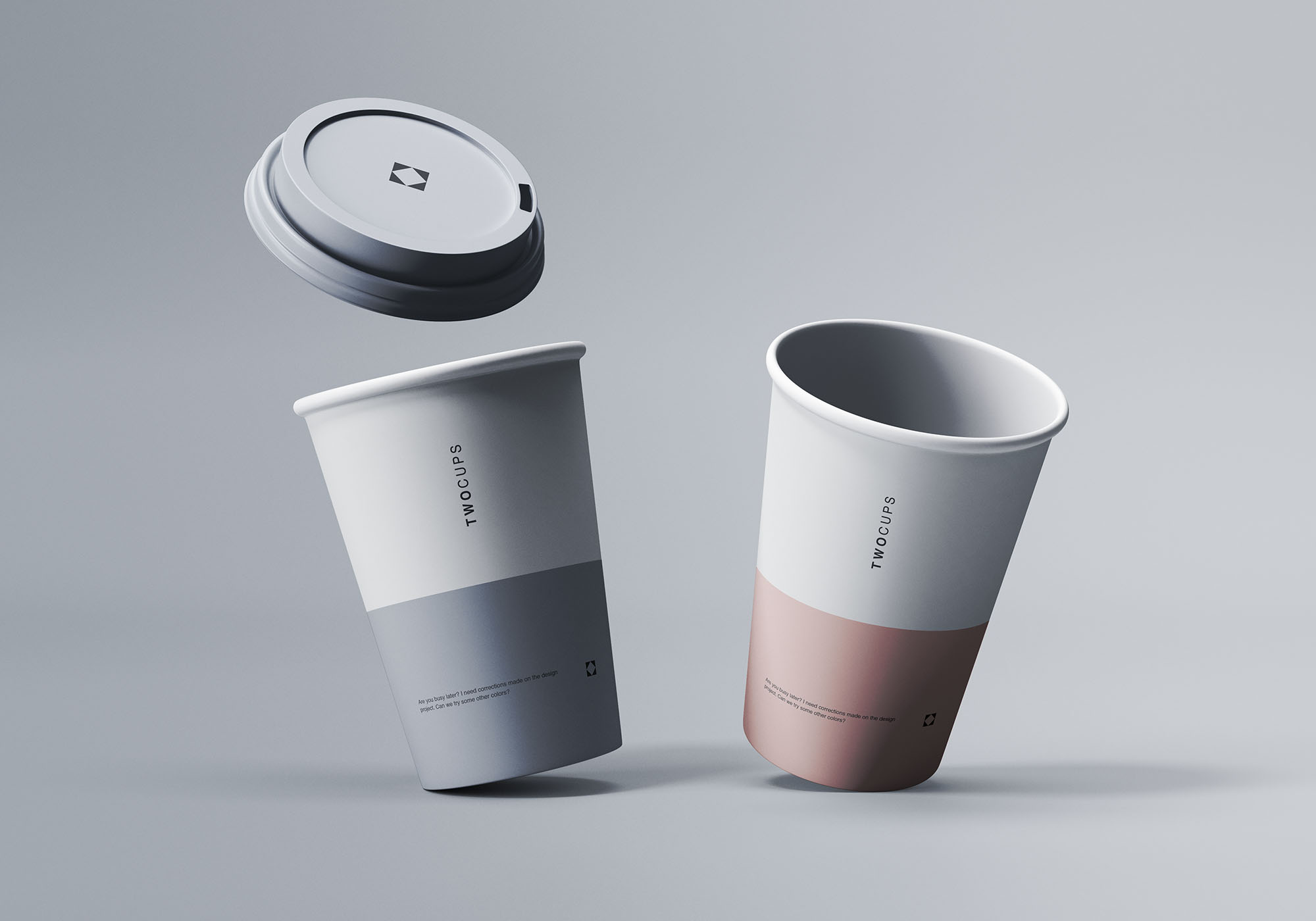 Download Two Disposable Coffee Cups Mockup Free Package Mockups PSD Mockup Templates