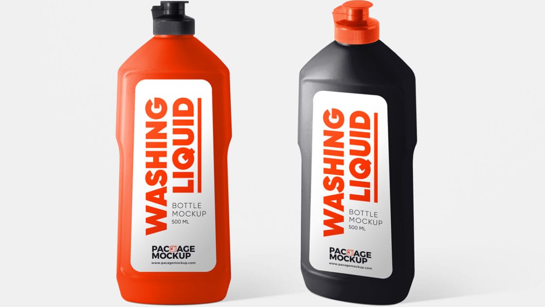 Free Liquid Dish Wash Bottle Mockup - Free Package Mockups