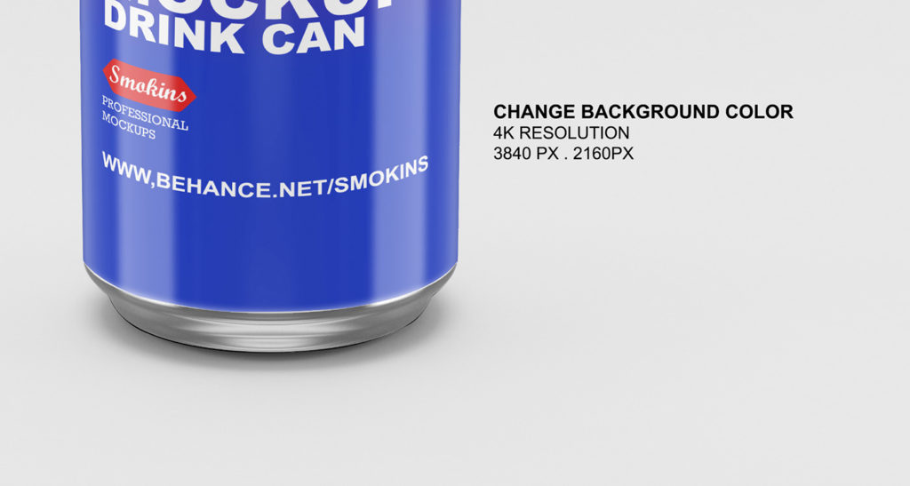 Fully Editable Beer tin Can Free Mockup PSD
