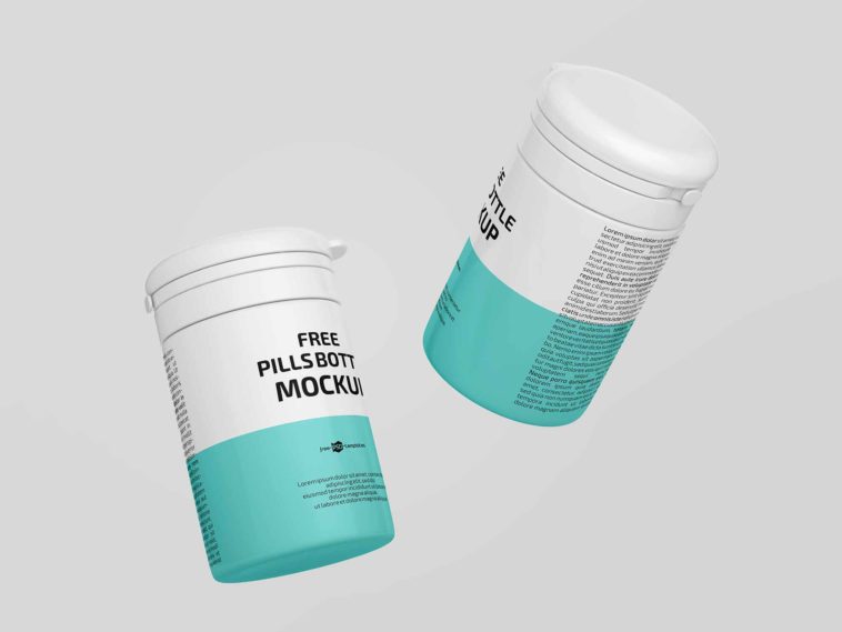 Download Floating Pill Bottles Mockup Free Package Mockups