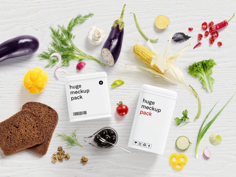 Download Food Scene With Boxes Mockup Creator Free Package Mockups PSD Mockup Templates