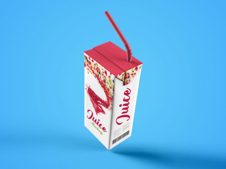 Download Juice Box With Staw Branding Mockup Free Package Mockups