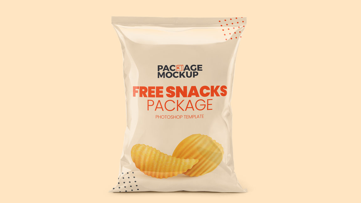 4 Free Snack Food Packaging Pouch Mockups Package Mockups