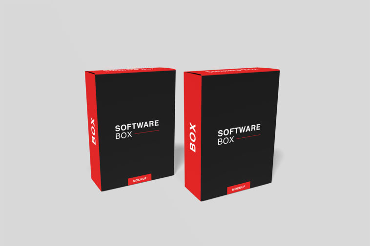 Free Realistic Software Box Mockup Set Free Package Mockups