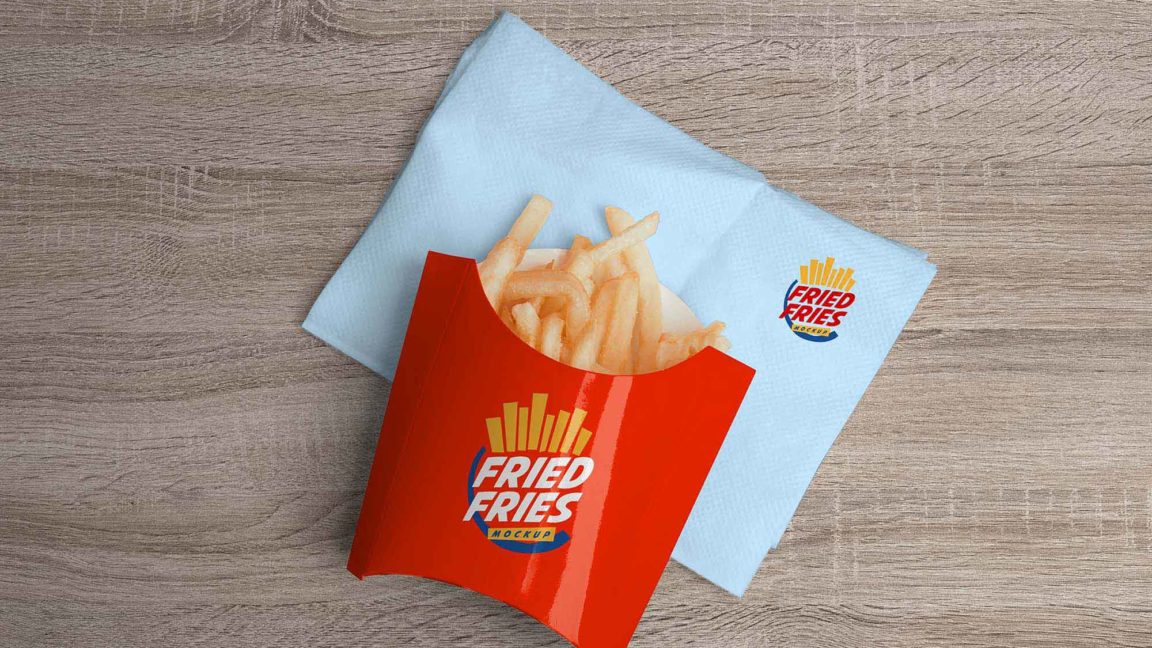 French Fries Mockup - Free Package Mockups