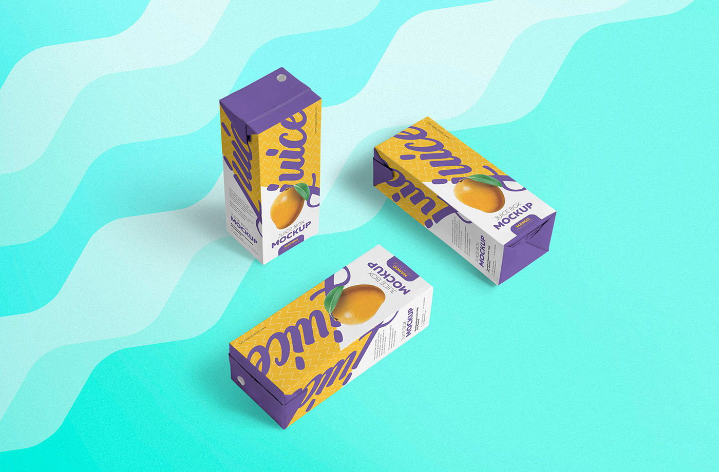 Fresh Juice Free Package Mockup PSD