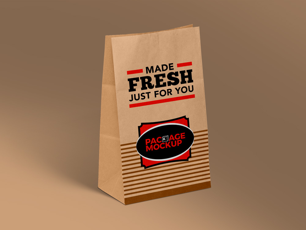 Download Kraft Paper Take Away Food Package Mockup Free Package Mockups