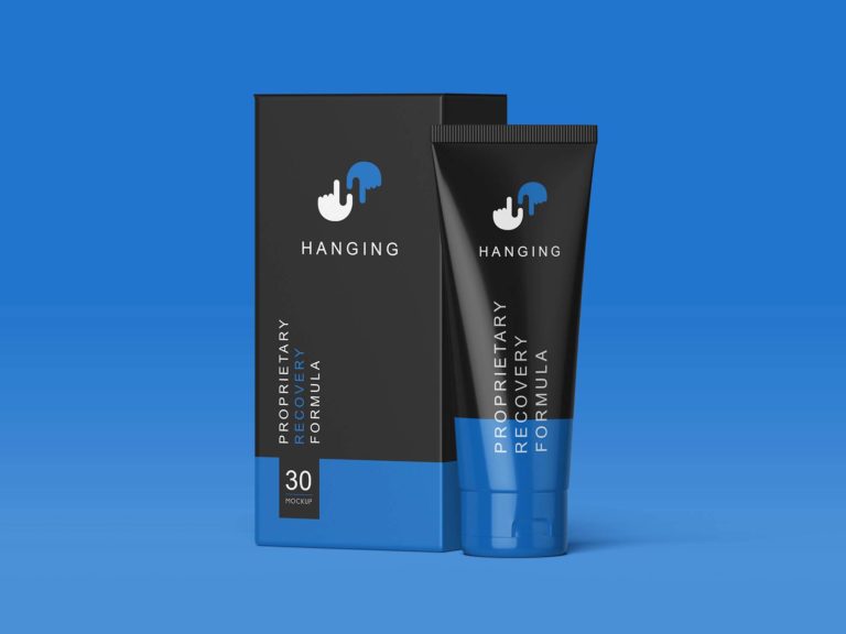 Cosmetic Cream Box Tube Packaging Mockup PSD