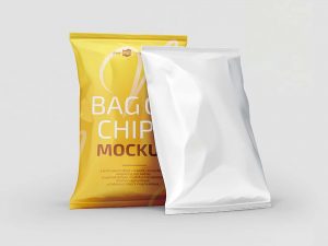 Free Chips Packet Packaging Mockup Set