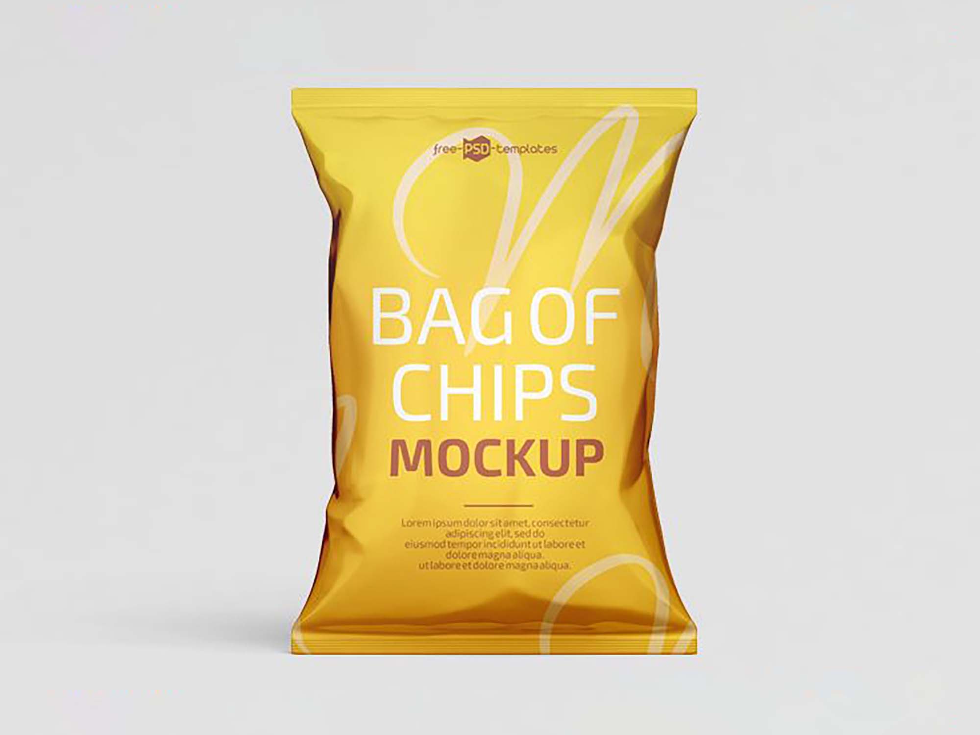 Free Chips Packet Packaging Mockup Set