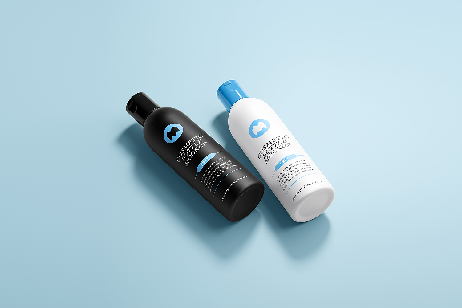 Free cosmetic bottles mockup