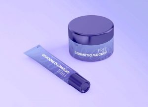 cosmetic tube and jar mockup