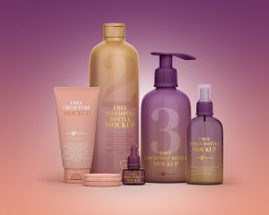 Premium Cosmetic Free Package Branding Mockup Set