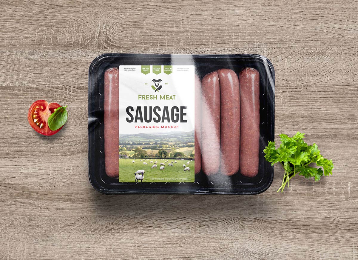 Download Free Free Sausage Food Packaging Mockup Free Package Mockups PSD Mockups.