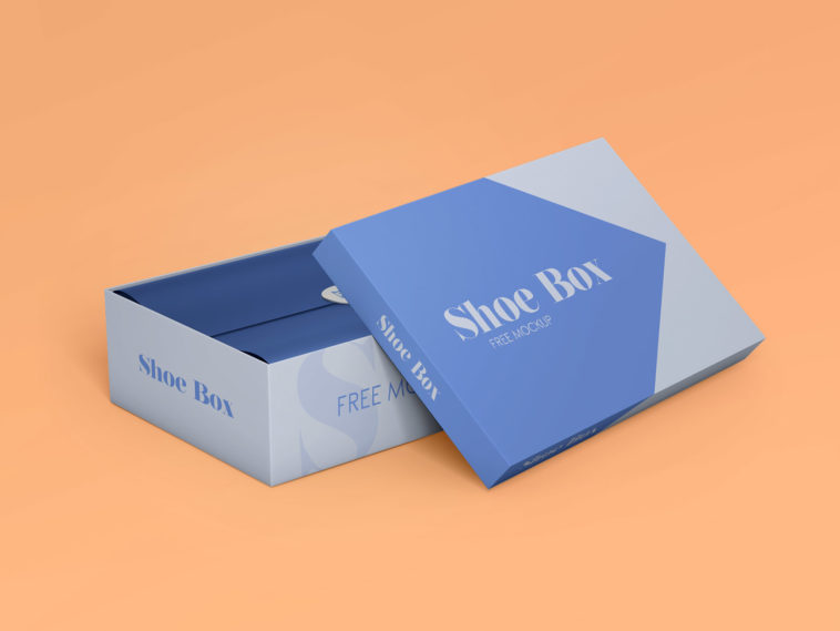 Download 2 Shoe Rectangle Box Mockups Set Free Package Mockups PSD Mockup Templates