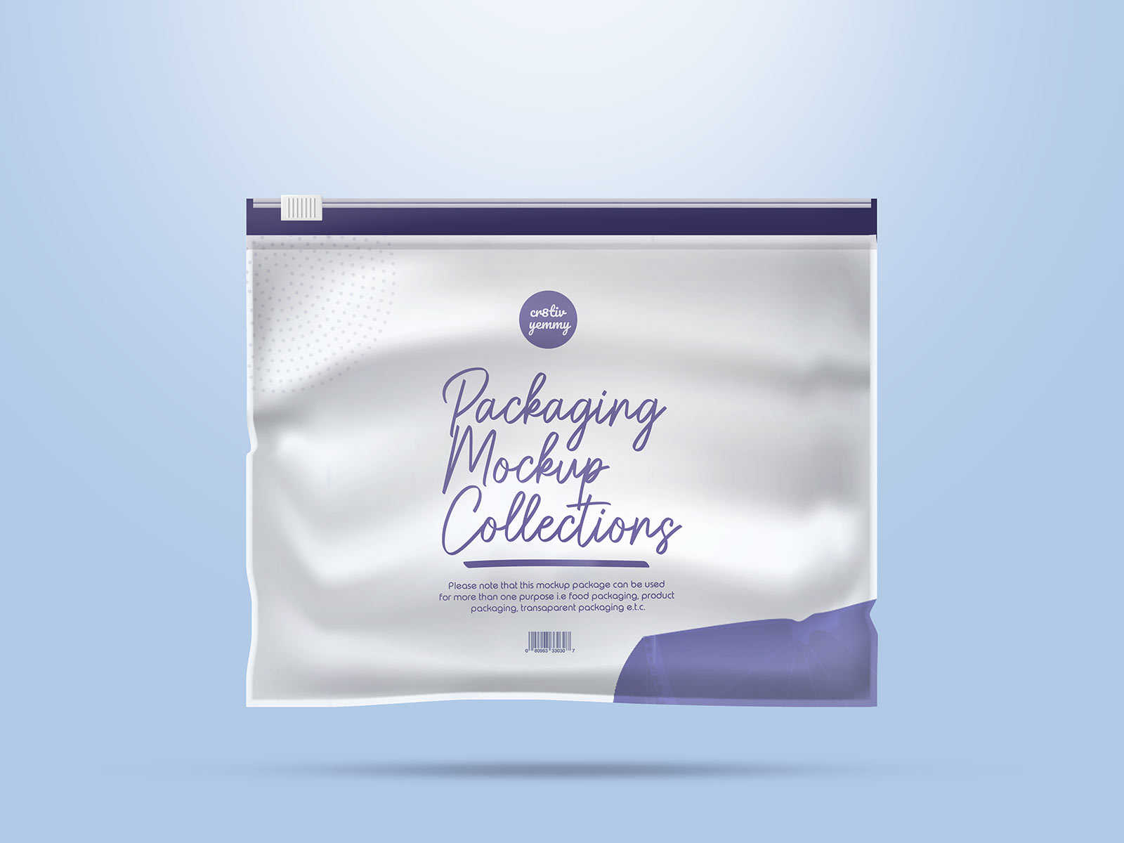 Free Transparent Zipper Plastic Pouch Mockup in Two Sizes