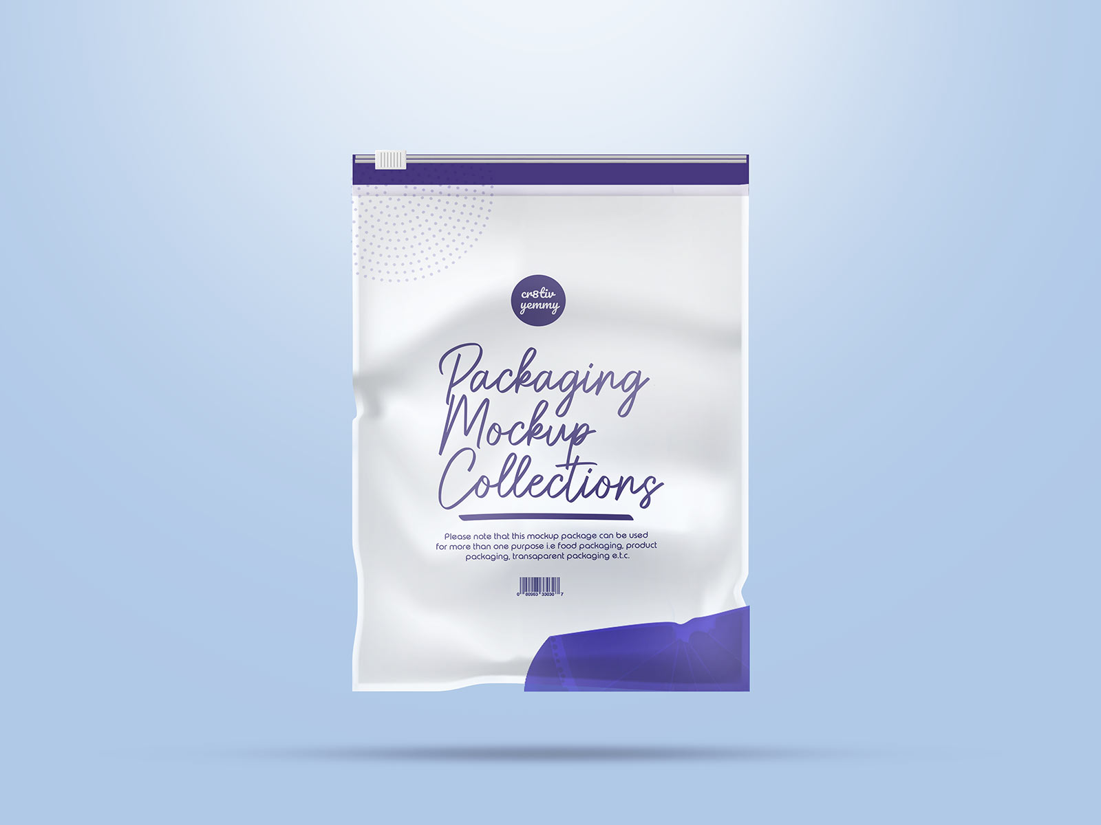 Free Transparent Zipper Plastic Pouch Mockup in Two Sizes