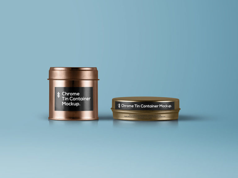 metal tin can packaging container pack collection brand presentation mockup psd