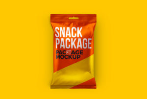 Free Aluminum Foil Hanging Snack Packet Mockup