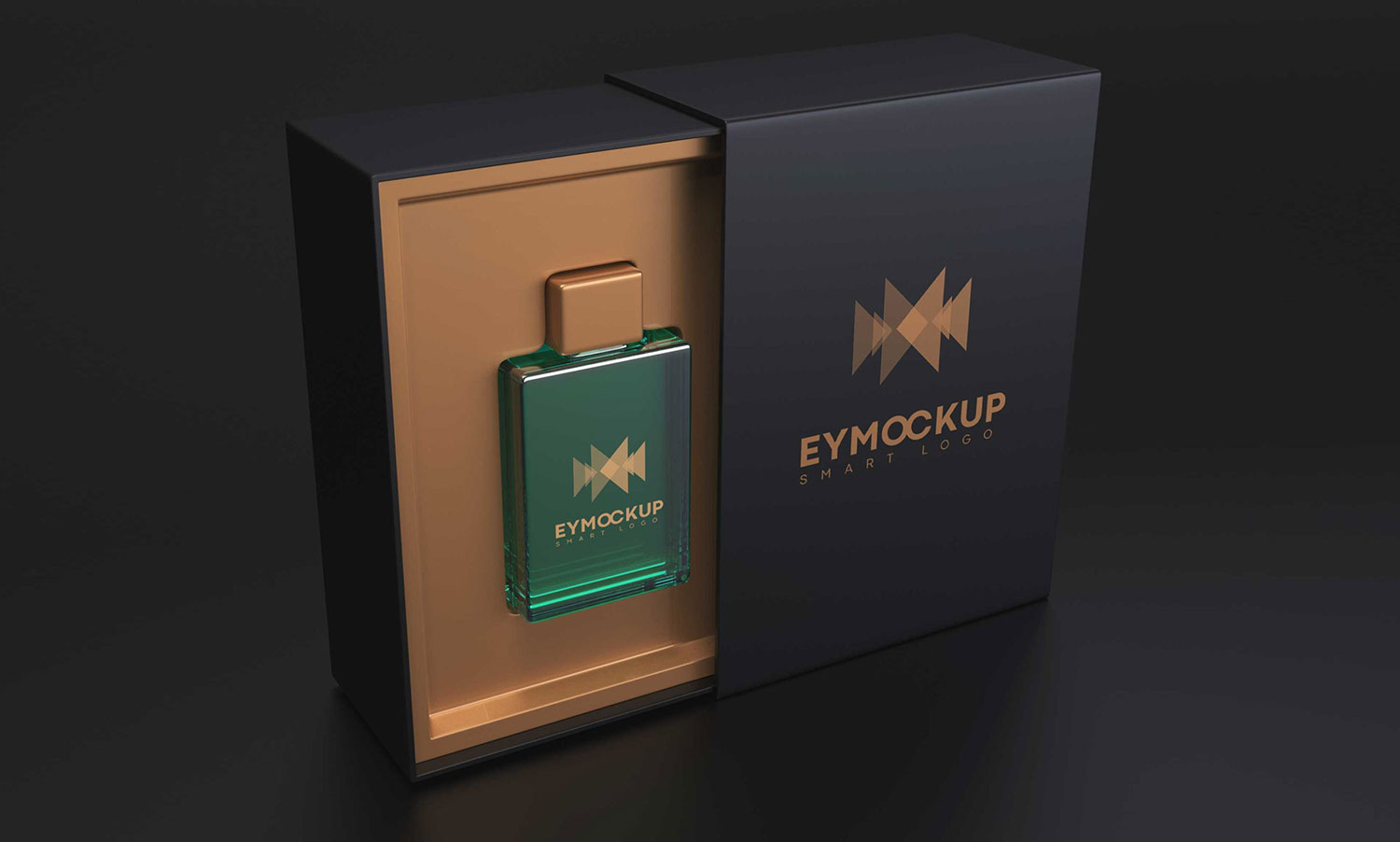 Free Chikao Perfume Branding Box Bottle Mockup Package Mockups