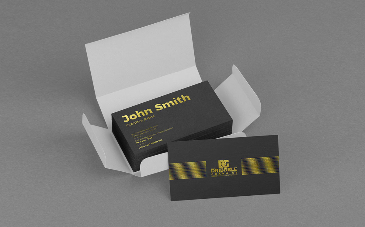 Download Free Business Card Stack Delivery Package Box Mockup Psd